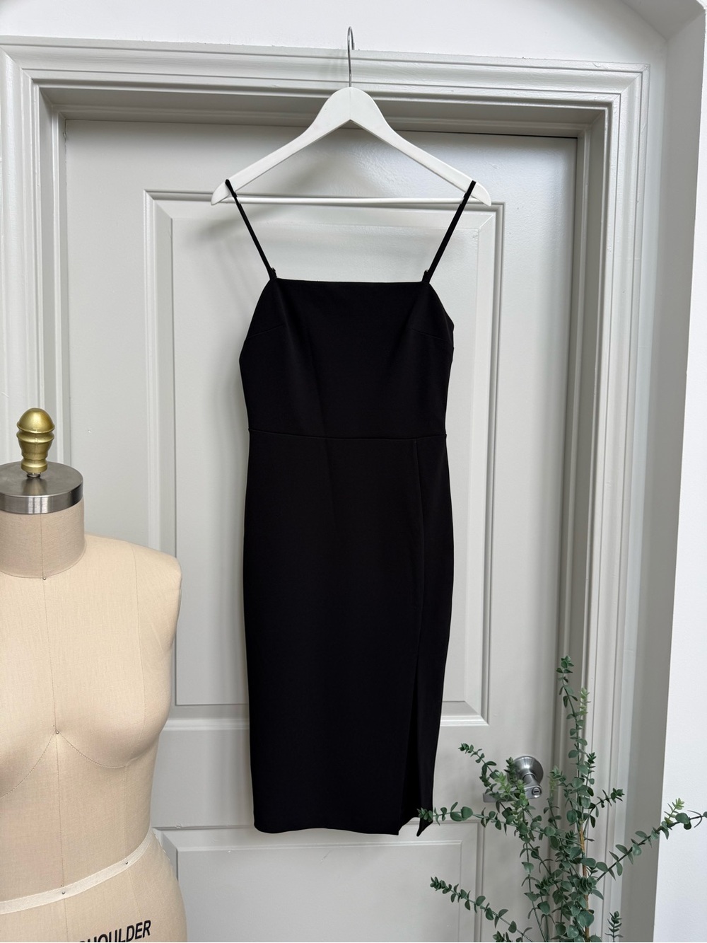 Express Black Spaghetti-Strap Midi Dress